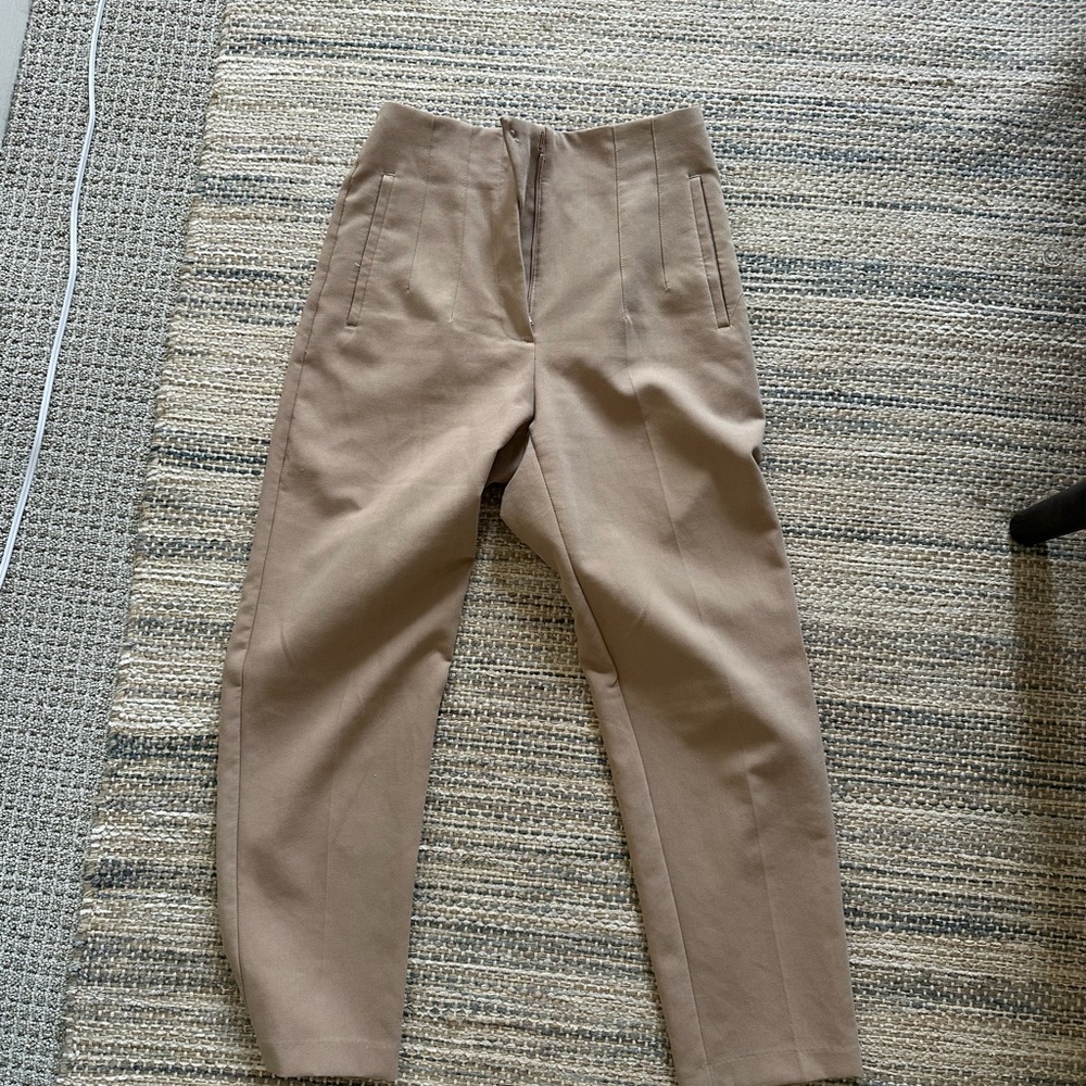 Zara Tan Capris with Relaxed Fit